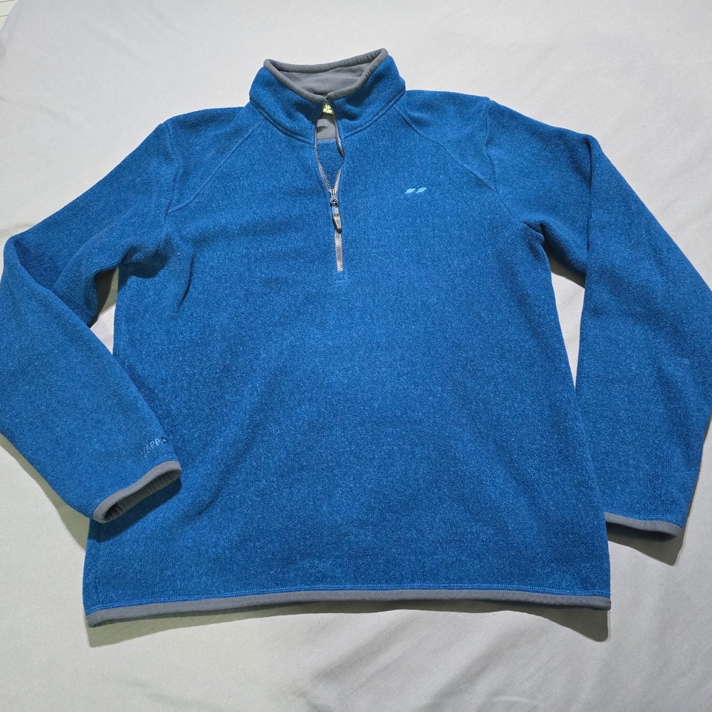 Köppen Fleece Quarter Zip Pullover Men Medium Blue Marl Outdoor Hiking Jacket